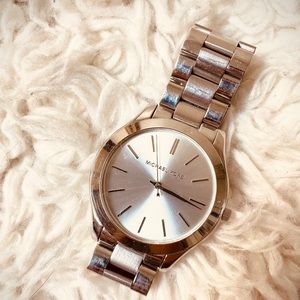 Michael Kors Oversized Slim Runway Silver Watch